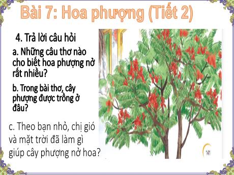 Bài giảng Tiếng Việt 1 (Kết nối tri thức) - Bài 7: Hoa phượng (Tiết 2) - Trường Tiểu học Bát Tràng